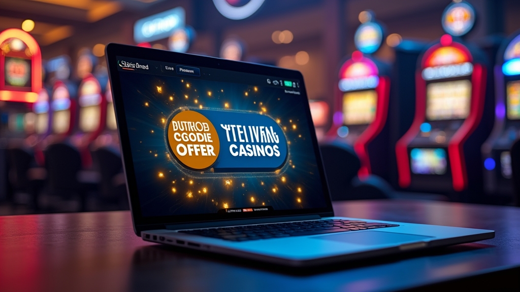 Tela de cassino com código promocional e ofertas de bônus em destaque